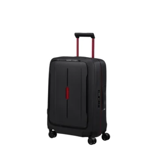 maleta samsonite essens cabina negro rojo lateral | maletas rigidas